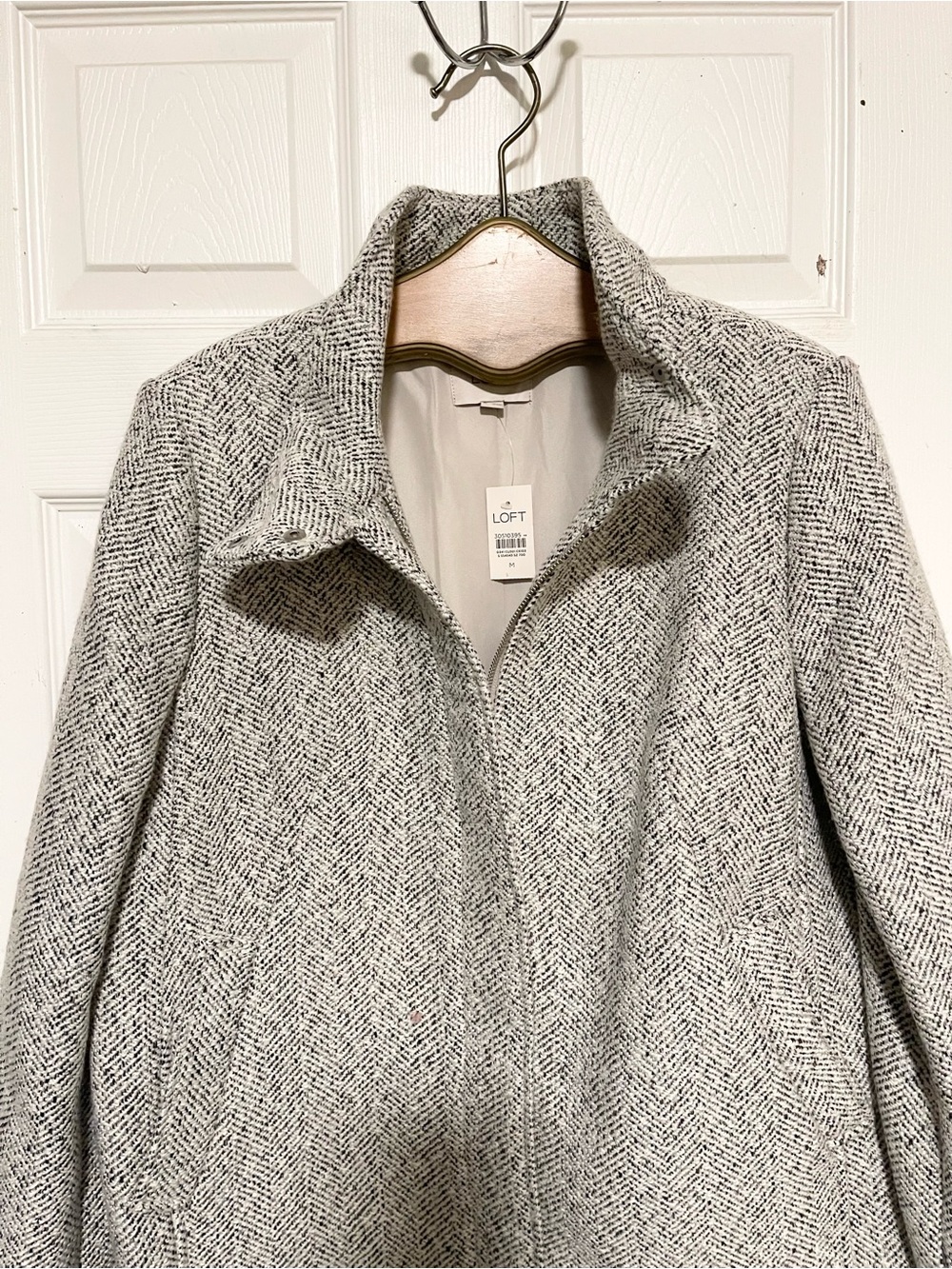 New LOFT Herringbone Funnel Neck
Coat Herringbone Wool-Blend Coat - Picture 4 of 13